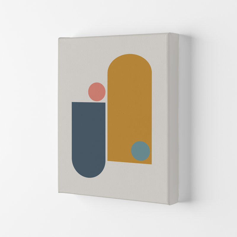 Mid Century Modern On Grey D - Print, 59.4cm H x 42cm W x 4cm D, No Frame