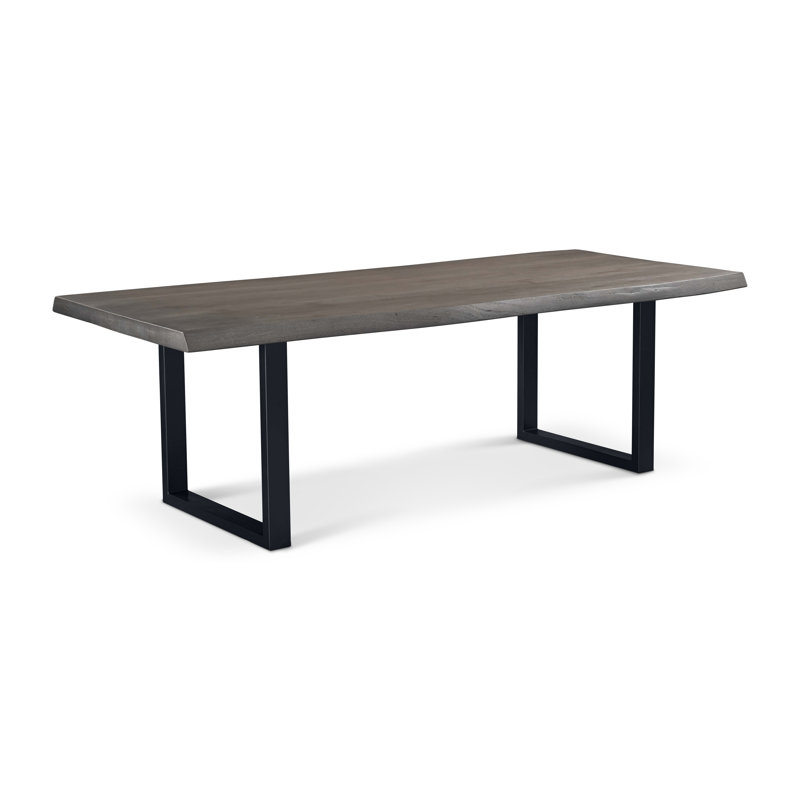Brooks Dining Table, 29.75"H x 92"L x 40"W, Sandblasted Gray, Black