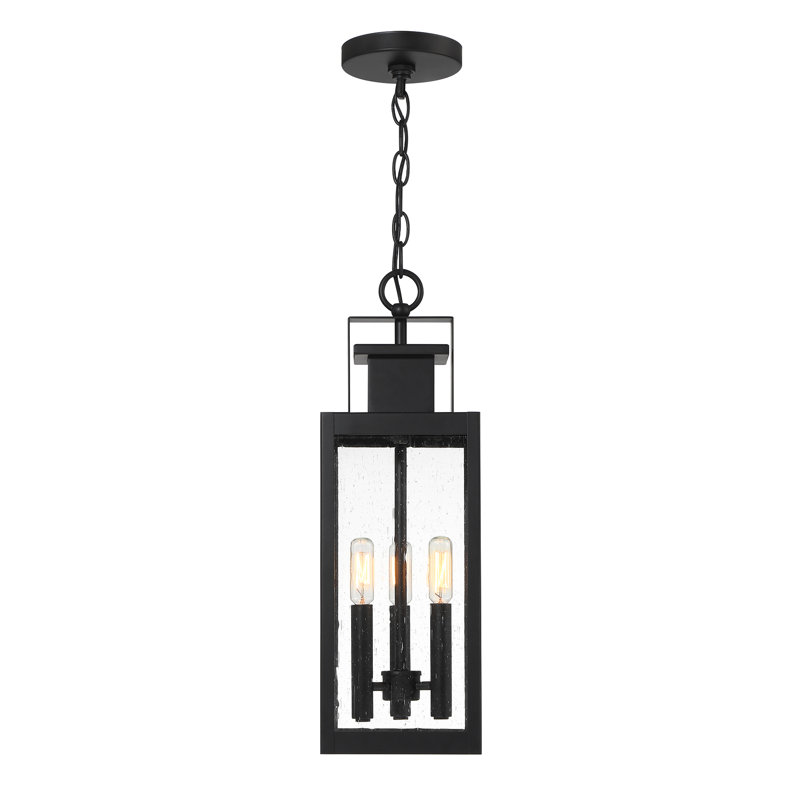 Ascott 3-Light Outdoor Hanging Lantern in Matte Black