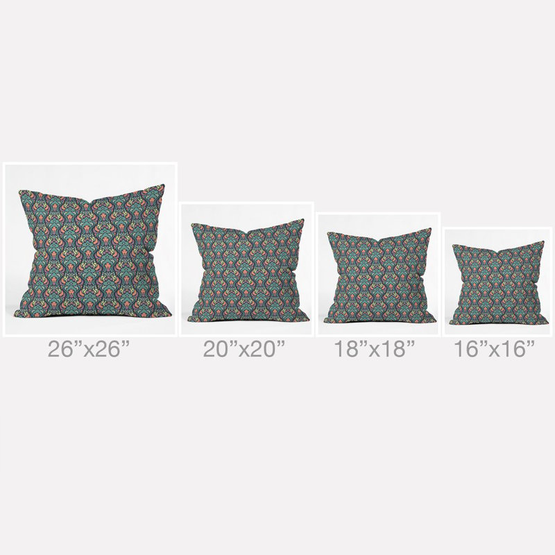 Arcturus Psychedelic Garden Throw Pillow, 16" x 16"