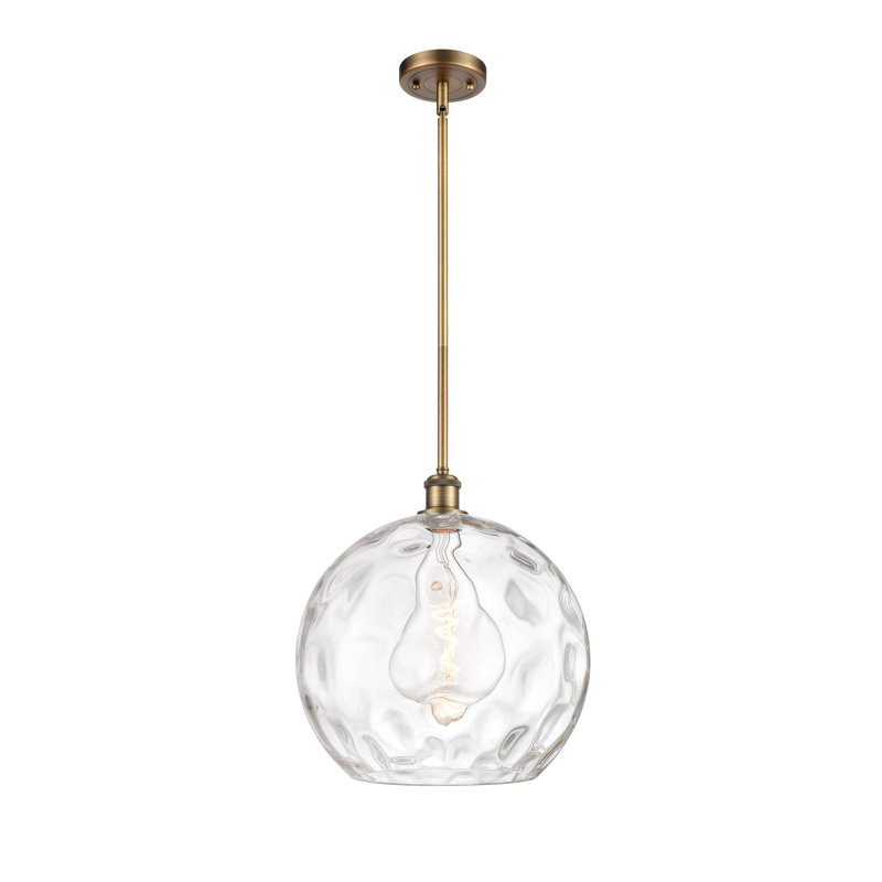 Luminaire suspendu sphère 1 lumière Cindi, DEL, Laiton brossé