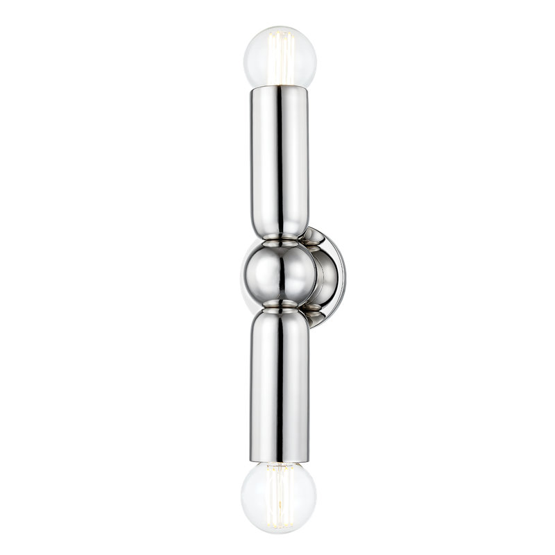 Lolly 2 Light Wall Sconce, Polished Nickel