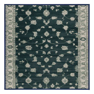 Machine Washable Overdyed Blue Area Rug