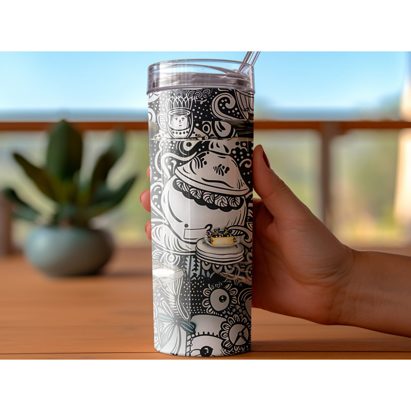Choose Handmade Tumblers 591ml Vacuum Insulated Stainless Steel (18/8) Travel Tumbler with Straw