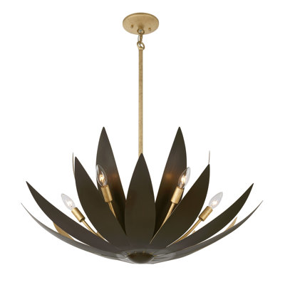 Loto 6-Light Pendant in Centura and Burnished Gold by Breegan Jane