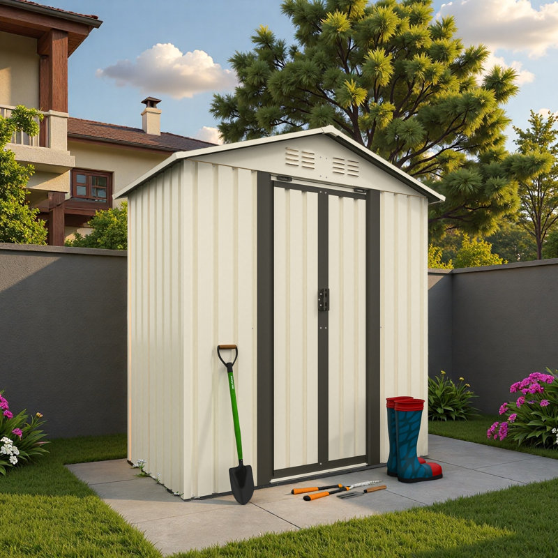 Abri de jardin extérieur avec toit 5 pi x 3 pi, structure robuste