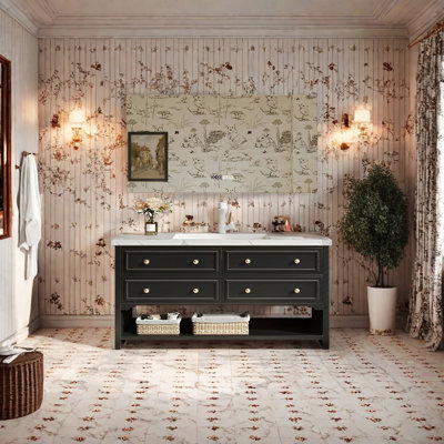 Armoire de salle de bain de style rétro français