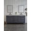 Meuble-lavabo double 72 po avec évier en pierre blanc Modern Farmhouse