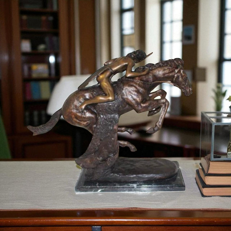 Sculpture Arria Cheyenne Remington en bronze - sculpture en cire perdue faite à la main, L 27 po x l 8,5 po x H 22 po