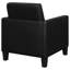 Chaise moderne noire avec coussin de dossier détachable et assise confortable pour le salon