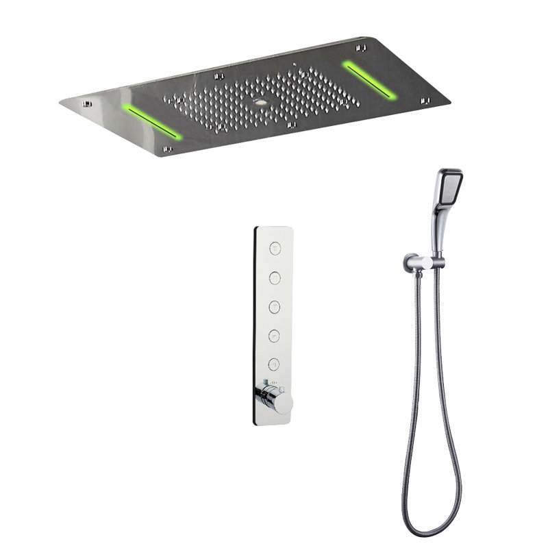 Système de douche thermostatique encastré chromé Andria