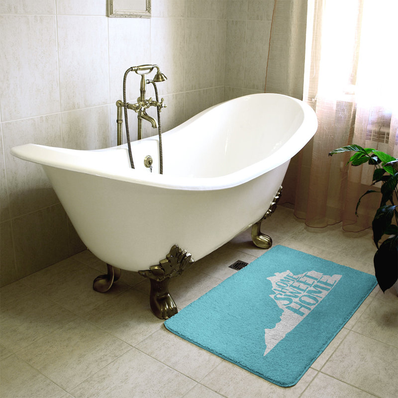 Tapis pour salle de bain virginie virginie home, l 17 po x L 21 po, Bleu sarcelle