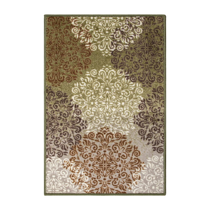 Tapis d'intérieur à motif géométrique antidérapant Reyna, Rectangulaire 2 pi x 3 pi