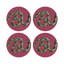 Sous-verres ronds en cuir serpent framboise vegan-119015237