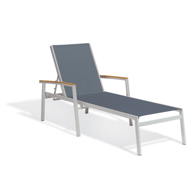 Travira Outdoor Chaise Lounge, Tekwood Natural, Ink Pen, Flint
