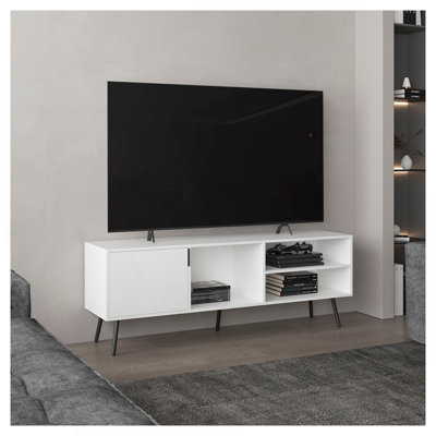 Meuble télé, 1 porte, 3 tablettes