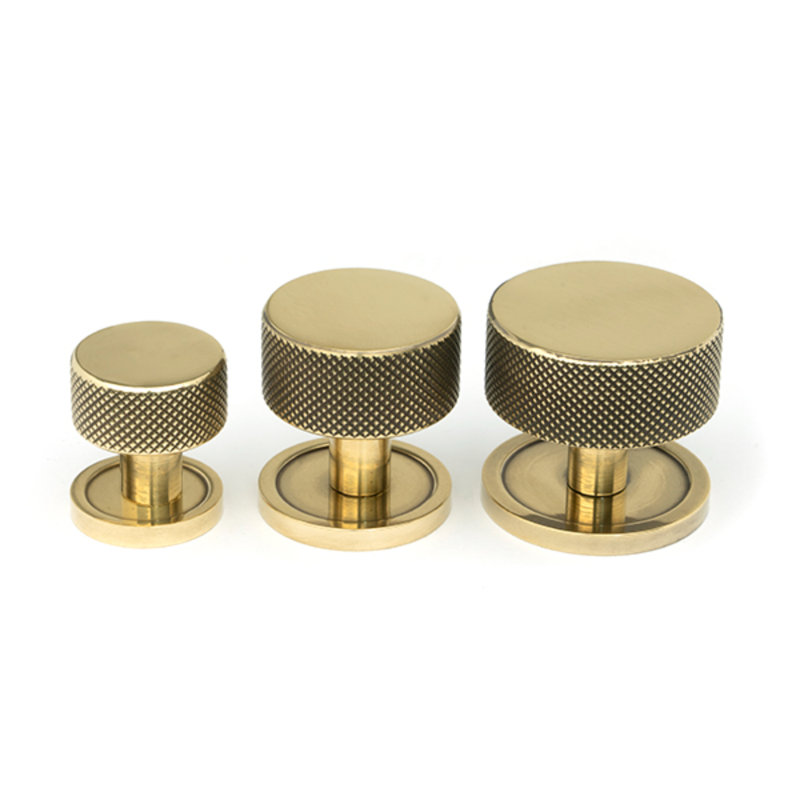 Round Knob, Aged Brass, 2.5 cm