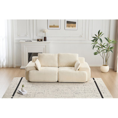 Modern Compressed Sofa, 2 Seater Couch for Living Room, Pet Friendly Cloud Modular Sectional Sofa, Loveseat, No Assembly required