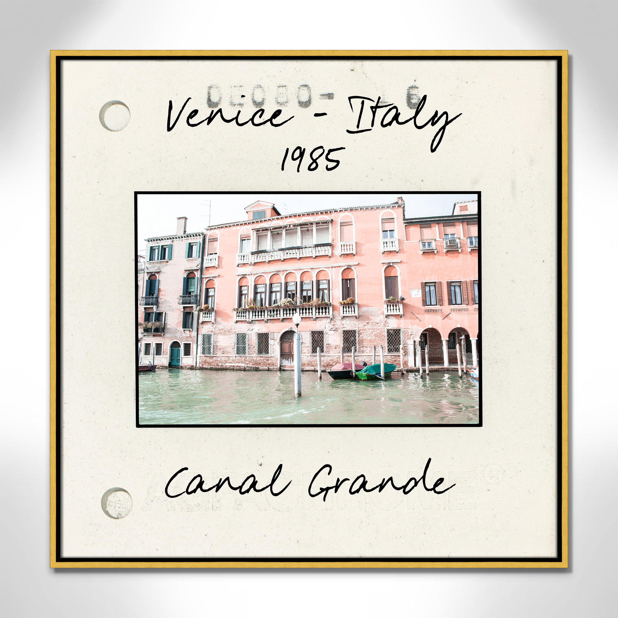 Venice, Italy - Grand Canal Print by Nan, 31.5" H x 31.5" W x 2" D, Gold Floater Framed Canvas
