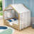 House Bed With Slats And Safety Railings-723540006-723540004