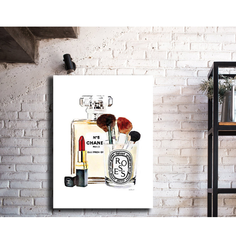 « maquillage station red », art textuel sur toile tendue