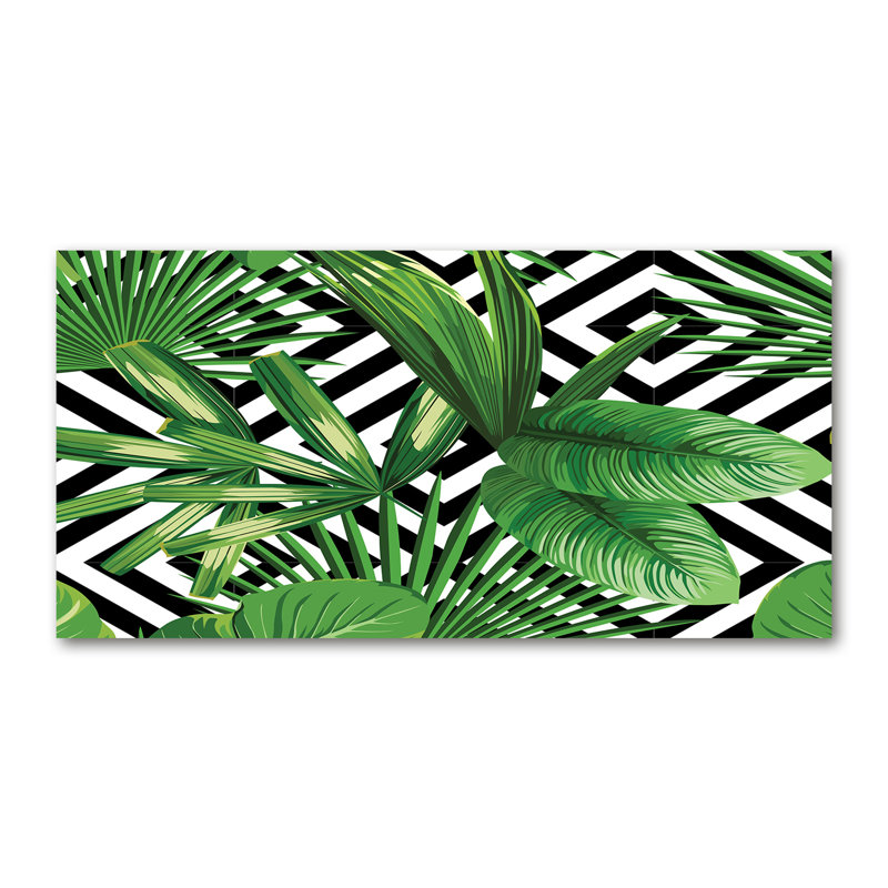 Tropical Leaves - No Frame Print on Glass, Canvas, 50cm H x 100cm W x 2cm D