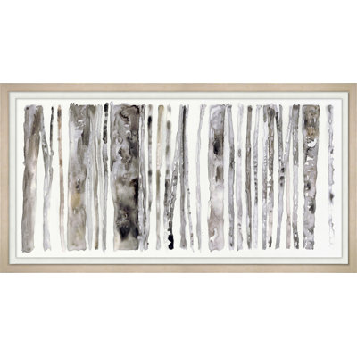 Bouleaux - Peinture encadrée sur papier