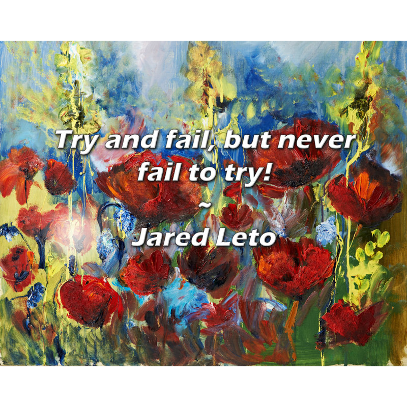 Jared Leto Quote: Try and fail, but never fail to try!