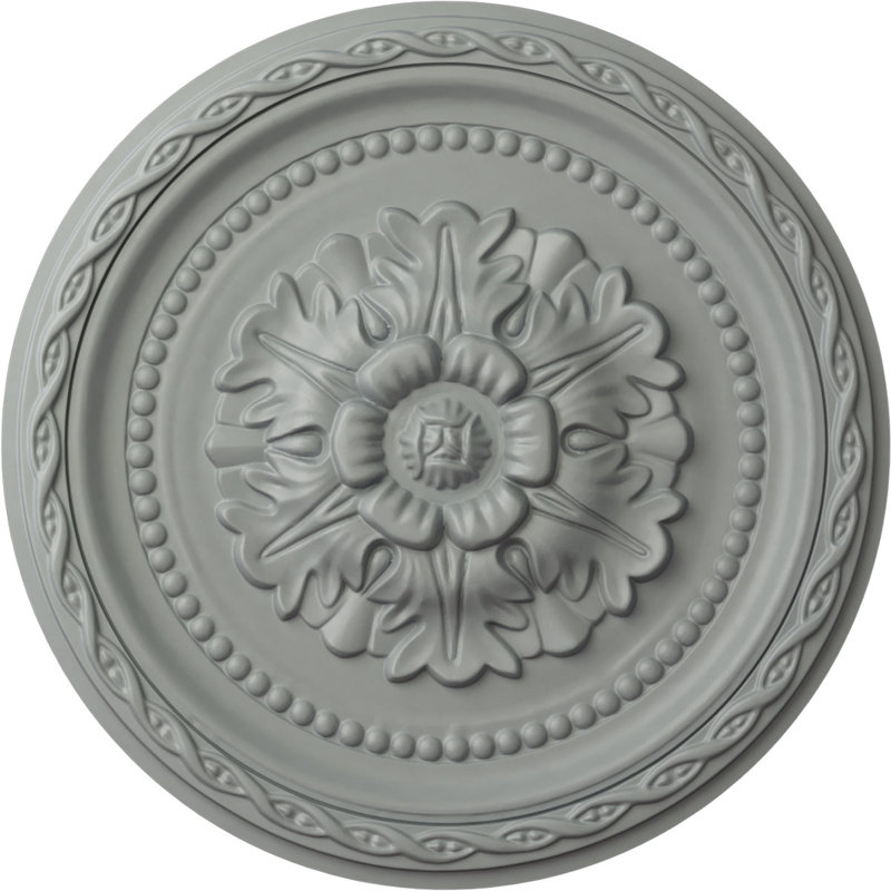 Endurathane Palmetto Ceiling Medallion, 11 1/2"OD x 1"P, Factory Primed, Primed