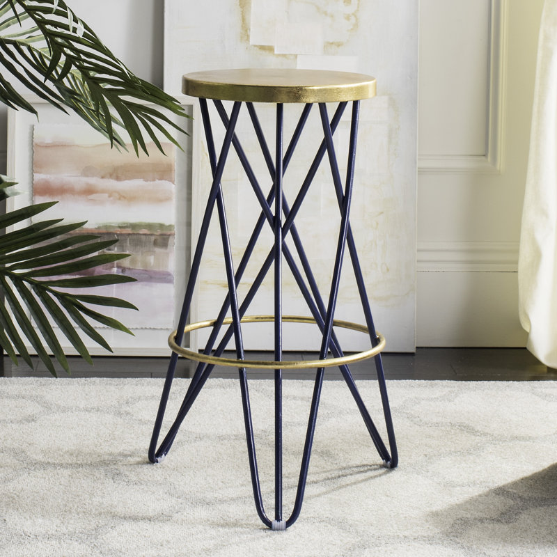 Jaylen Counter Stool with Metal Frame, Navy