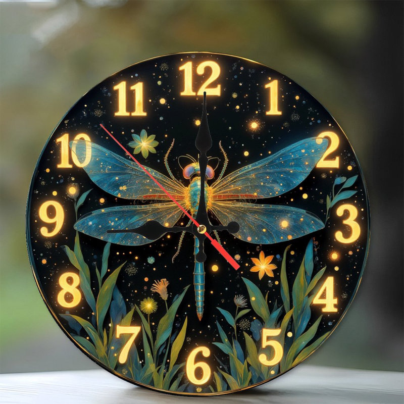 Horloge murale libellule