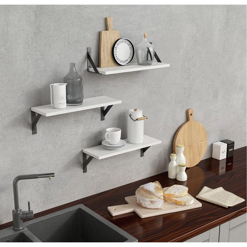 Floating Shelves Set Of 3, Wall Mounted Shelves For Home Decor, Rustic Modern Shelving For Living Room, Bedroom, Office, And Classroom