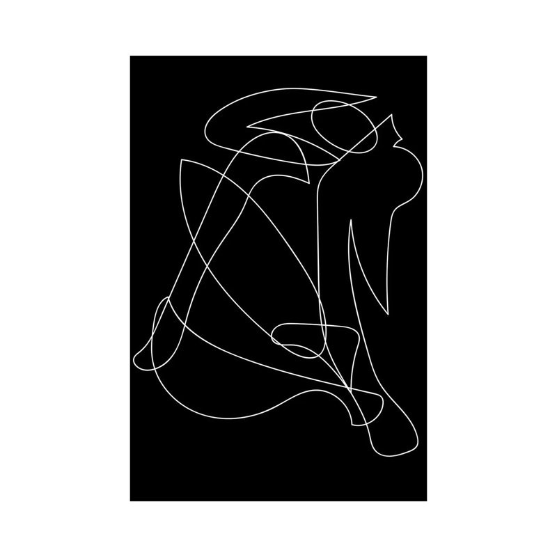 Silhouette déconstruite par Mambo art studio-impression, Toile tendue, Pas de tapis, H 40 po x l 26 po x P 1,5 po