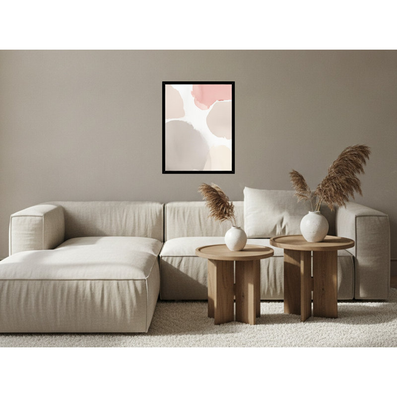 «Soft Pastel Abstract Shapes», art mural sur toile encadrée, Black, 14" H x 11" W
