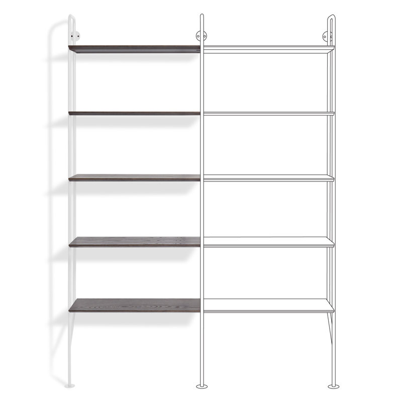 Hitch Bookcase Add-on Kit, White/Slate