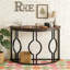 Table d'appoint industrielle en forme de demi-lune