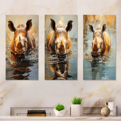 Ensemble de 3 rhinocéros Rhino