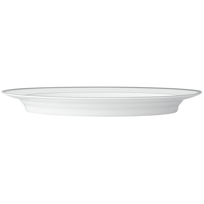 Noritake Charlotta Oval Platter, 1.5" H x 10.25" W x 14" D, Platinum