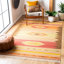 Tapis rouge / orange / vert en laine tissé à la main Bennett Southwestern-1803284809
