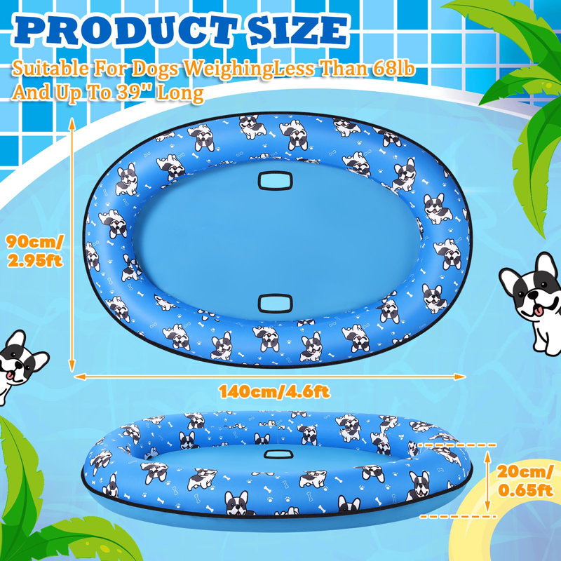 Dog Pool Float, Inflatable Pet Float with Claw-Resistant Nylon Cover