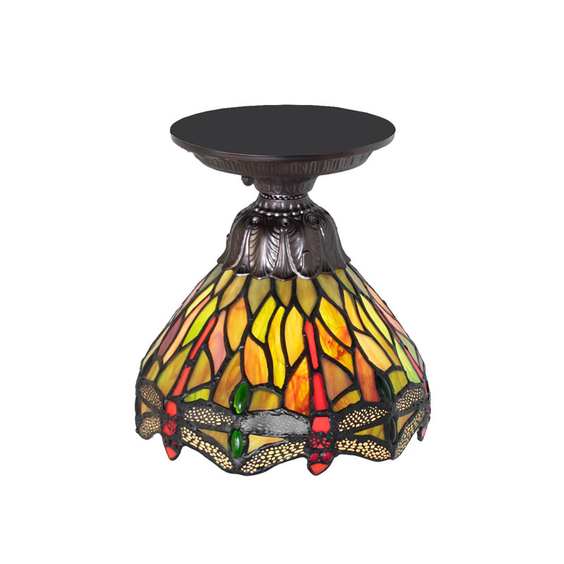 1 - Light Flush Mount, Green/Red/Orange/Blue