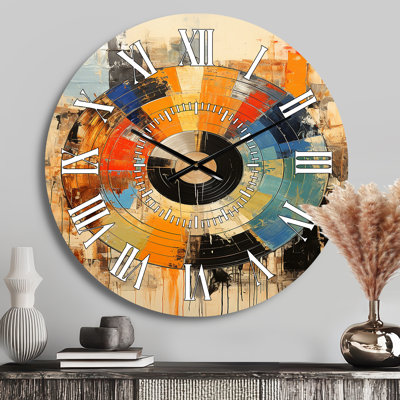 Vinyl Record Retro Vinyl II - Music White Face Wall Clock