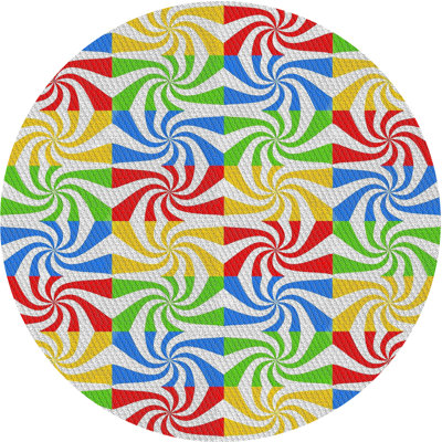 Tapis rouge/bleu/vert à motif
