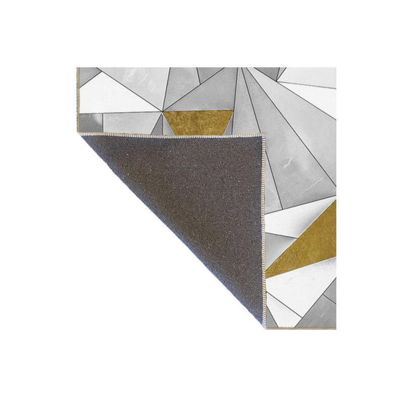 Tapis tissé à la main en verre triangulaire de couleur claire lavable à la machine, Rectangle 4 pi 7 po x 6 pi 7 po