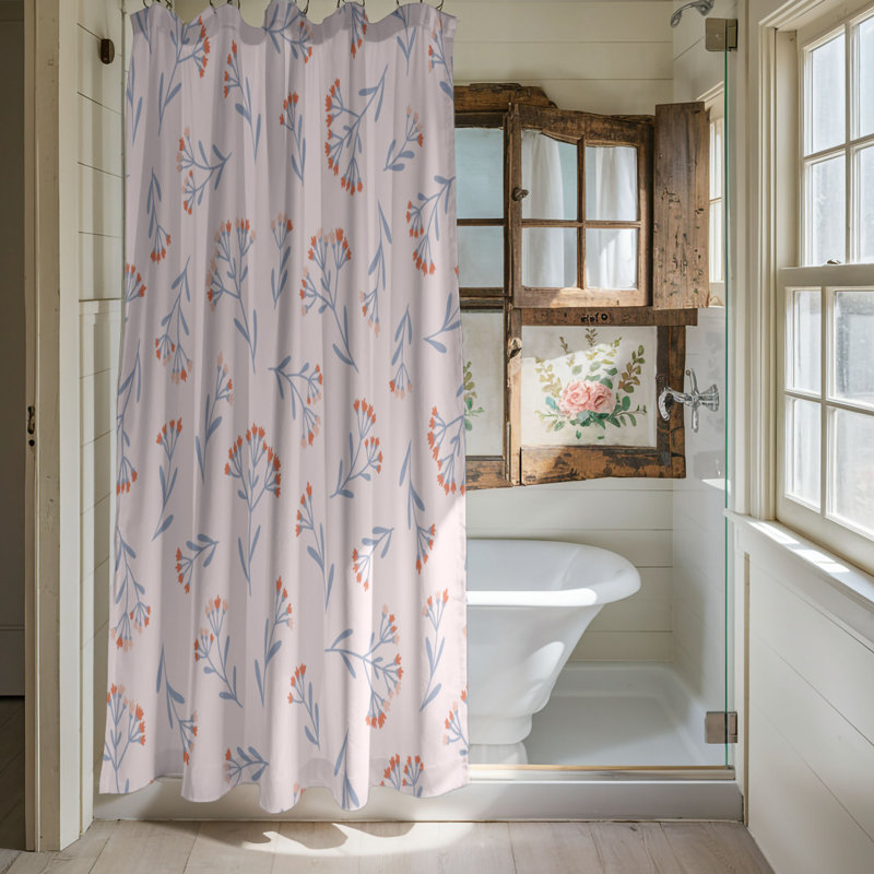 Rideau de douche standard 1 pièce Cottage Grace, H 74 po x l 71 po