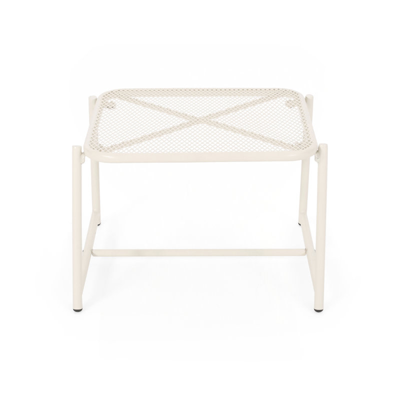 13 Inch Kincaid Side Table, Functional For Indoor Outdoor Use, 13.25" H x 19.5" W x 18" D, White