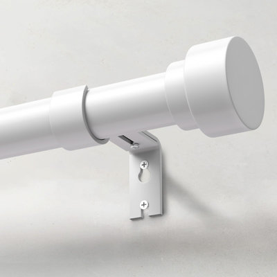Heavy Duty Curtain Rods, 1 Inch Adjustable Curtain Rod Set,White