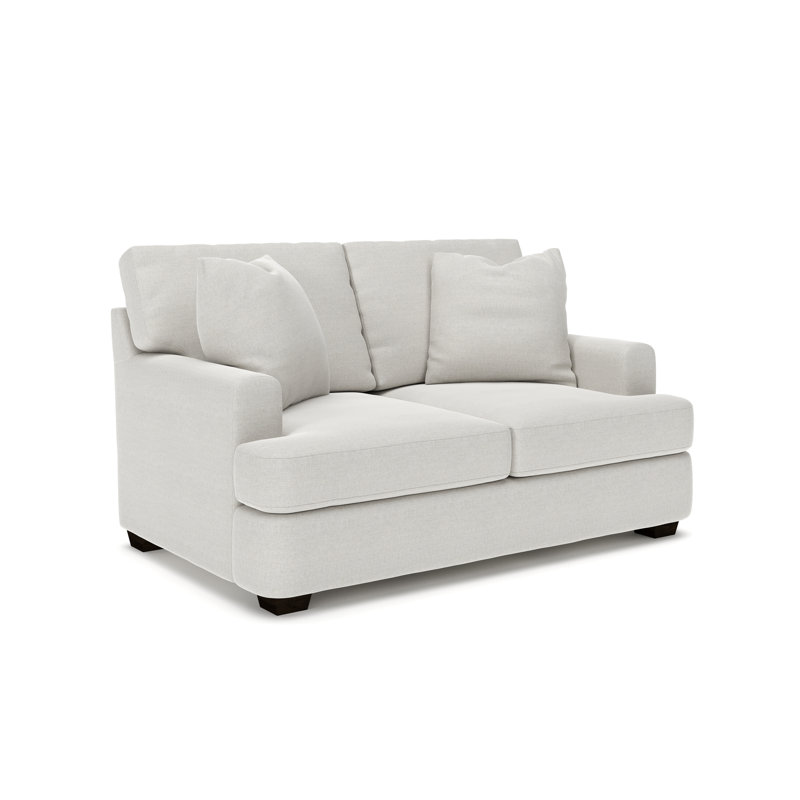 Emilio Upholstered 65'' Loveseat, Drusky Ivory Sustain® Basketweave