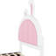 Lit plateforme simple avec tête de lit en forme de lapin - revêtement coloré facile à assembler blanc et rose