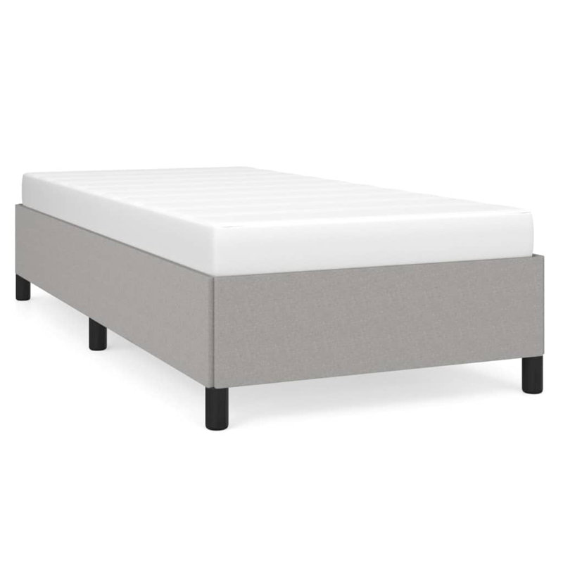 Jurlene Upholstered Bed, Single (3'), Light Grey/Black